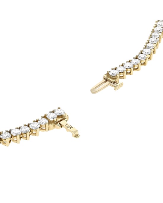 Diamond Graduated Inline Necklace in Yellow Gold